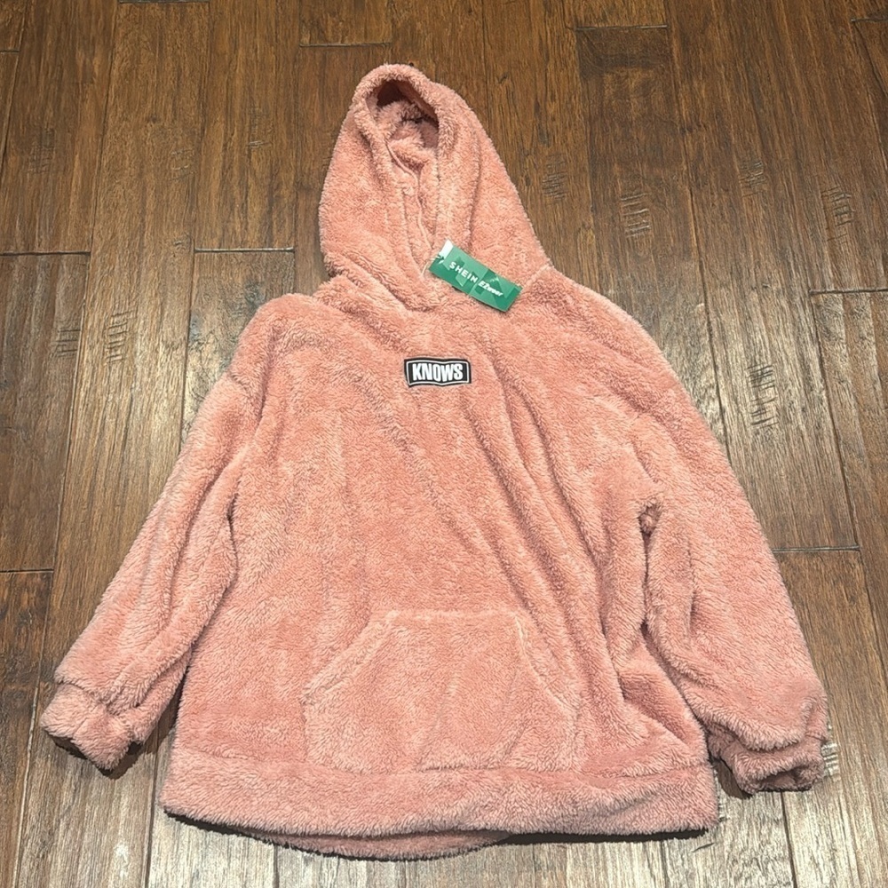 NWT! 1X Pink Women’s Hooded Sweater - Picture 2 of 7